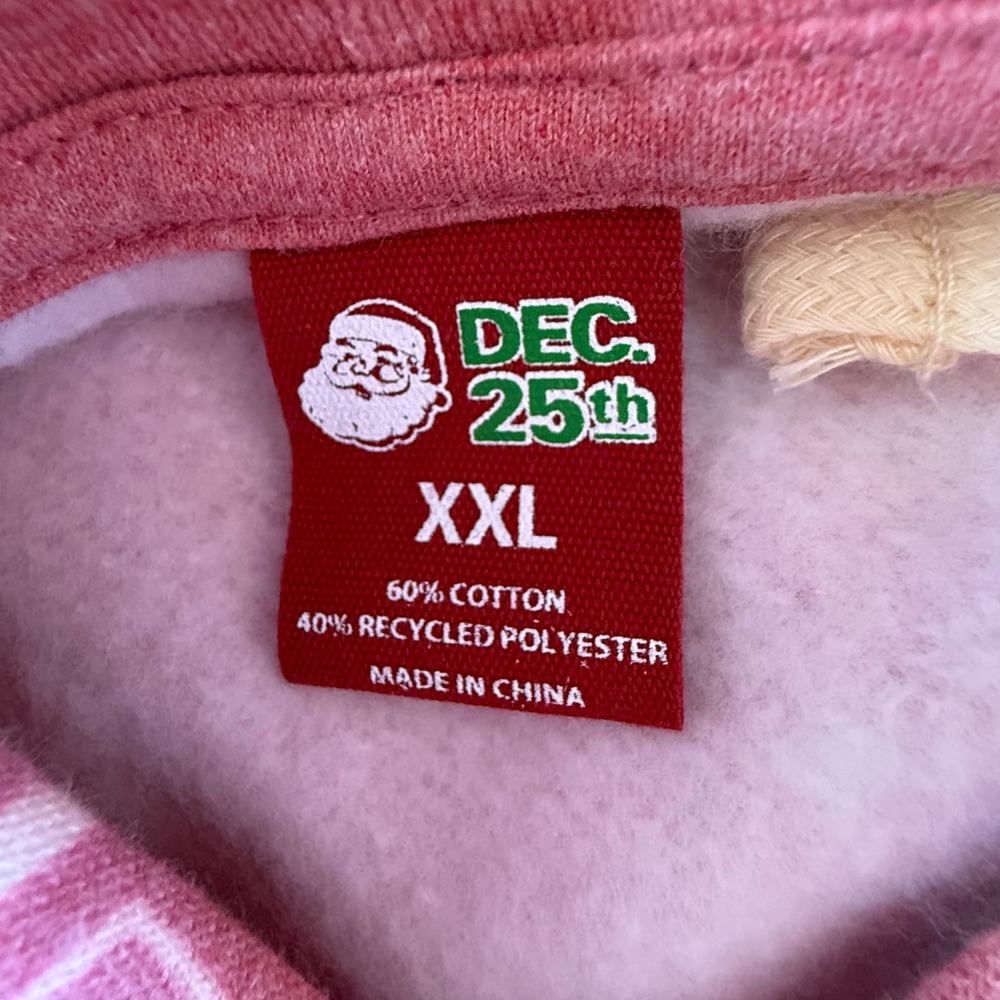 Dec 25th XXL Pink Christmas Hoodie and Jogger Set Holiday Fleece - Picture 2 of 2
